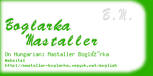 boglarka mastaller business card